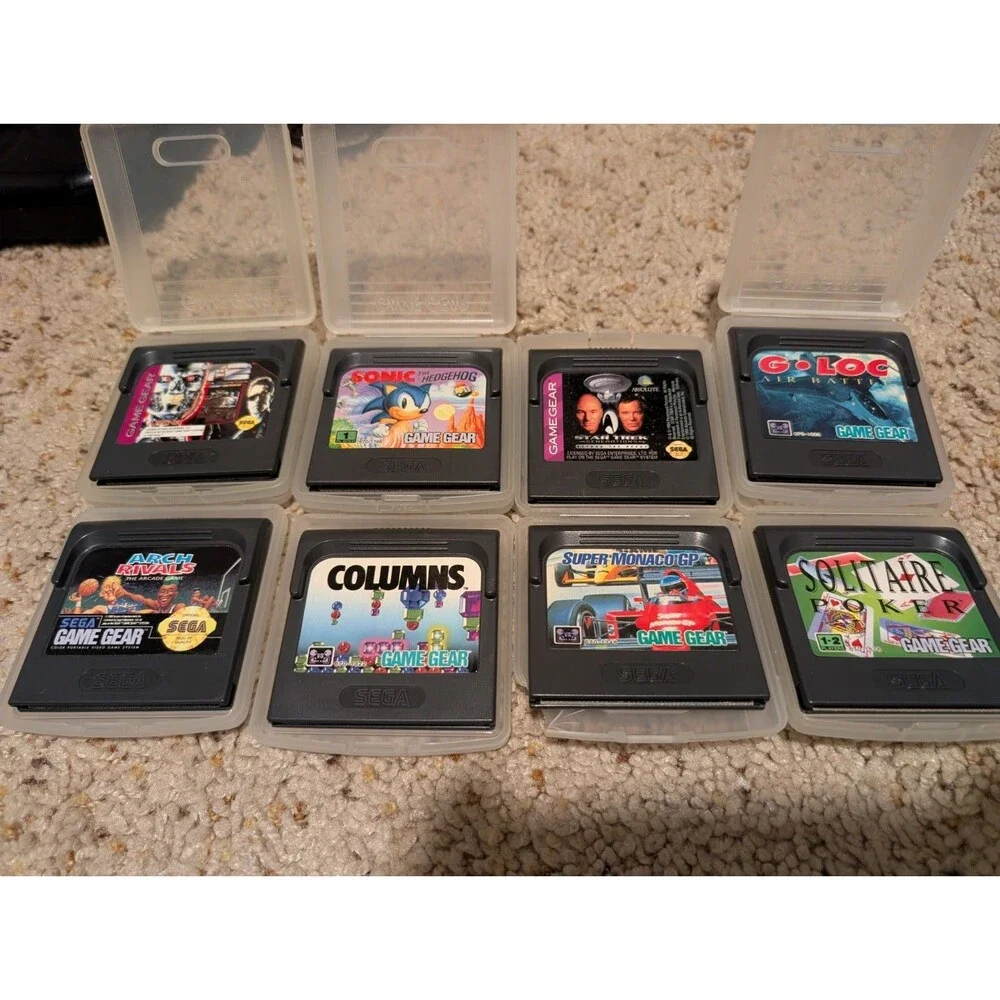 SEGA Game Gear Lot of 8 Games With 7 Dust Covers Sonic Racing Columns Star Trek
